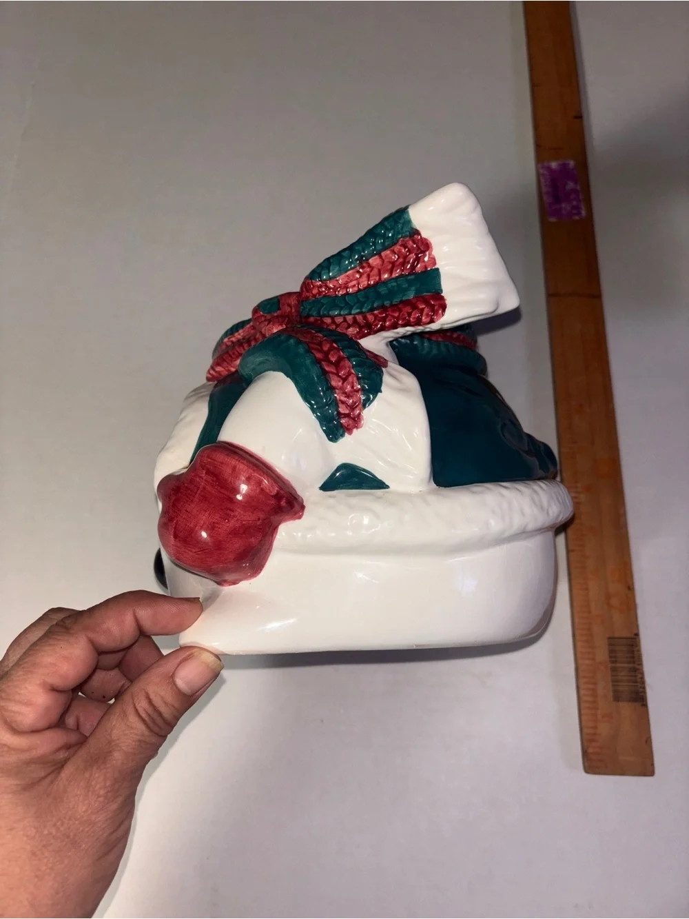 Vintage Giftco Ceramic Snowman Cookie Jar Holiday Decor Excellent Condition